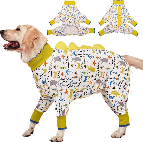 LovinPet Pijamas para perros grandes, pijama para perros grandes, antilamer la ansiedad, mameluco de recuperación quirúrgica, pijamas para perros de
