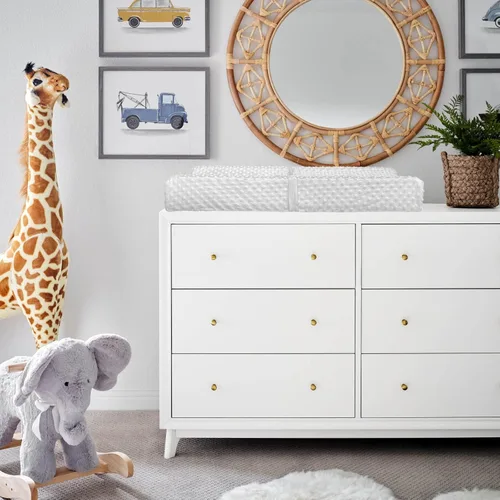 Vista 7 de YENING Mini Cambiador de Pañales para Bebé para Parte Superior de Tocador con Funda 27" x 16", Forro Impermeable Pequeña Espuma Contorneada Gris