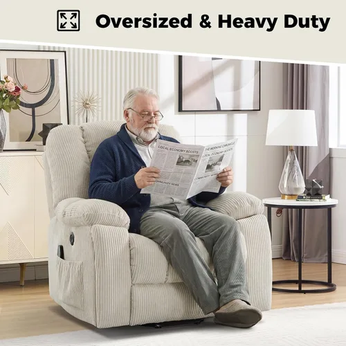 Vista 8 de HAOMARKETS Power Lift Recliners with Massage and Heat for Elderly, Electric Lifting Recliner Chair with Cup Holders & USB Port, Oversized Reclining