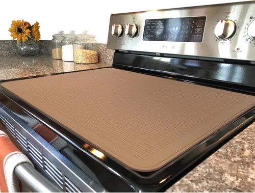 Vista 10 de YUHFERA Cubierta superior de estufa para estufa eléctrica, tapete de silicona para encimera de vidrio, protector de placa de cocina, alfombrillas