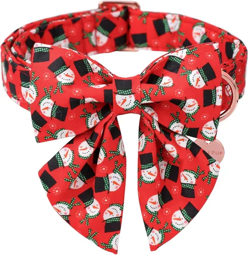 Vista 20 de Collar de Navidad para perro con pajarita, collar de Navidad para cachorros, hembras, machos, perros o gatos, collares con lazo con hebilla de metal