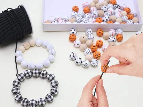 Vista 4 de Cordón elástico delgado negro de 2mm para hacer pulseras, cuerda elástica redonda de 129 pies, cordón para cuentas Pony, hilo elástico