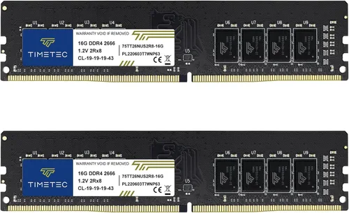 Vista 11 de Timetec 8GB DDR4 2666MHz (PC4-2666V) PC4-21300 UDIMM RAM de escritorio - 288-Pin 1.2V CL19 No ECC sin búfer DIMM Actualización del módulo de memoria