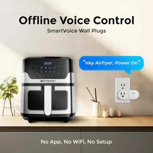 Vista 8 de Emerson SmartVoice ES513 - Enchufe de pared, más de 30 comandos de control de voz sin conexión, sin aplicación, sin WiFi, sin configuración