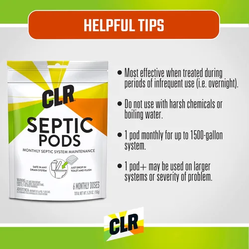 Vista 6 de CLR Cápsulas de tratamiento del sistema séptico, sin complicaciones, disolubles y fáciles de enjuagar, formuladas con ingredientes de base
