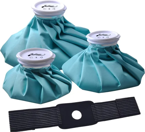 Vista 12 de Bolsa de hielo reutilizable para lesiones, bolsa de hielo pequeña reutilizable de 6 pulgadas para terapia de calor y frío, bolsa de hielo elástica