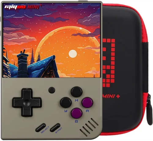 Vista 11 de Miyoo Mini Plus con estuche portátil, consola de juegos de mano retro, emulador de última versión con WiFi y RTC, pantalla IPS de 3.5’’ 640*480