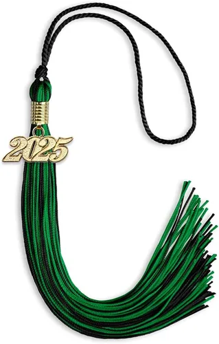 Vista 155 de Endea Graduation - Borla de doble color mixto con fecha dorada (negro/dorado antiguo, 2021)