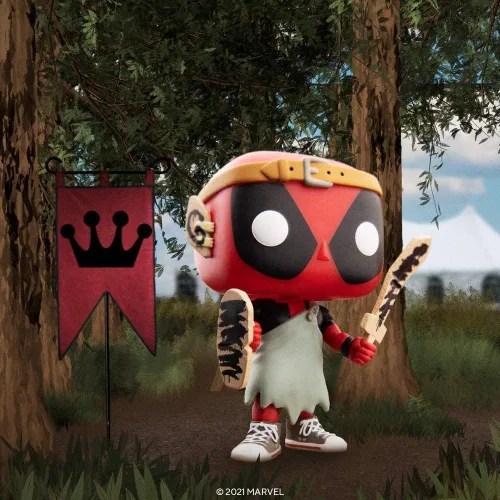 Vista 8 de POP Marvel: Deadpool 30th - Larping Deadpool Funko Vinyl Figure (Bundled with Compatible Box Protector Case), Multicolor, 3.75 inches