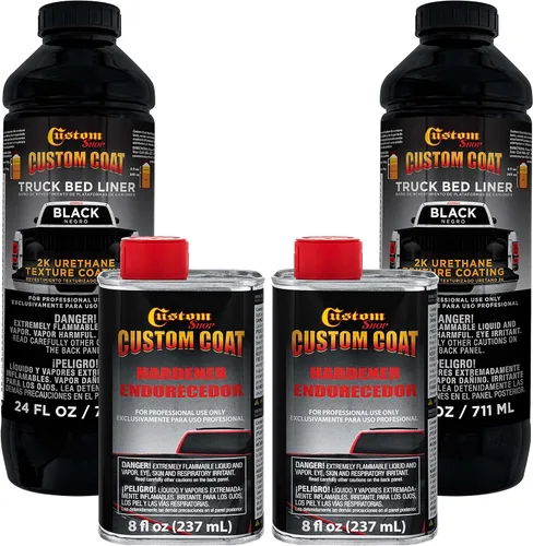 Vista 69 de Custom - Kit de revestimiento de uretano negro de 0.875 galones con pistola de aerosol con regulador