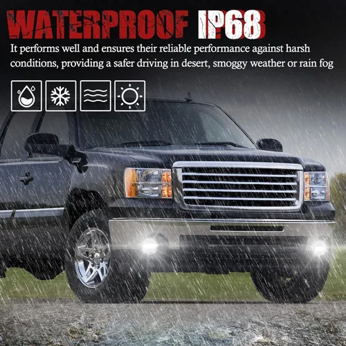 Vista 5 de BUNKER INDUST Luces antiniebla LED para 2007-2013 GMC Sierra 1500/2007-2014 Sierra 2500HD 3500HD, Kit de luces antiniebla de repuesto