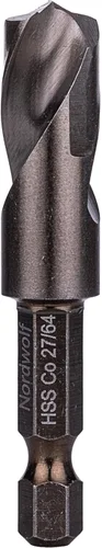 Vista 20 de NordWolf Broca rechoncha de cobalto M35 de 1/2 pulgada para acero inoxidable y metales duros, con vástago hexagonal de 1/4 pulgadas para mandriles