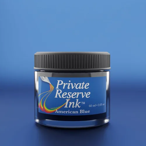 Vista 2 de Private Reserve Ink American Blue – Botella de tinta embotellada para pluma estilográfica de 60ml Premium Tinta de calidad archivística vibrante