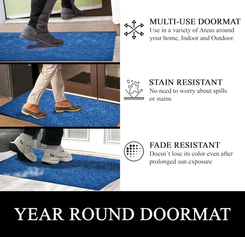Vista 2 de A1HC - Tapete de puerta multiusos duradero, para interiores y exteriores, fácil de limpiar, impermeable, para todo tipo de clima, patio, garaje