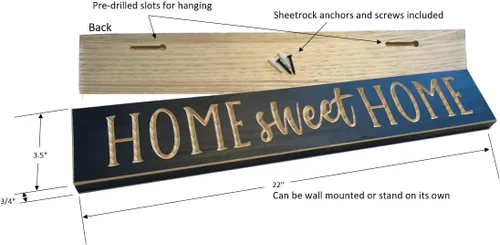 Vista 2 de The Finishing Touch Home Sweet Home - Letrero de madera maciza negra