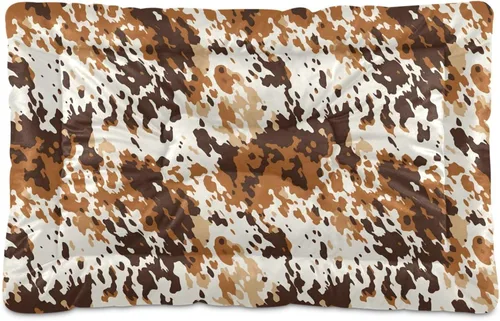 Vista 10 de Almohadilla de cama para mascotas con estampado de vaca 3D, tapete suave para cama de perro con parte inferior antideslizante, almohadilla de jaula