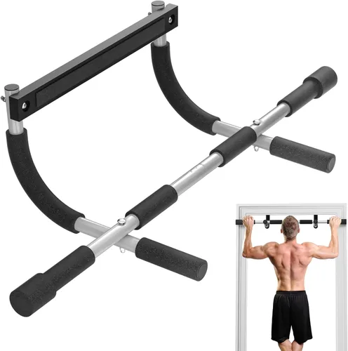 Barra de dominadas para puerta, barra de dominadas portátil para entrenamiento de fuerza, barra de entrenamiento de fitness corporal con acero