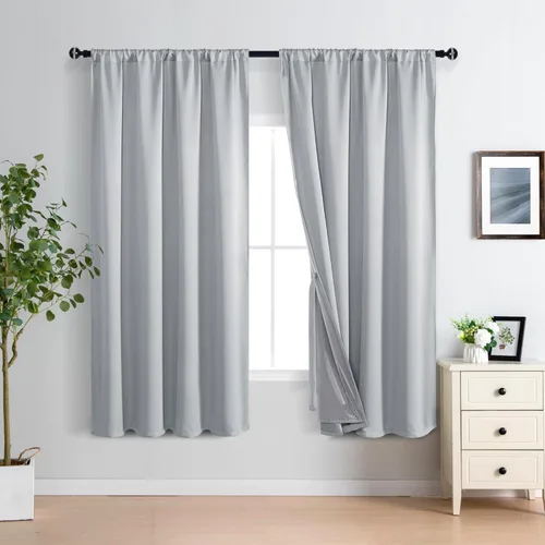 Vista 20 de XWZO Cortinas 100% opacas de 84 pulgadas de largo con alzapaños, protección de privacidad, paneles de ventana de eficiencia energética con forro