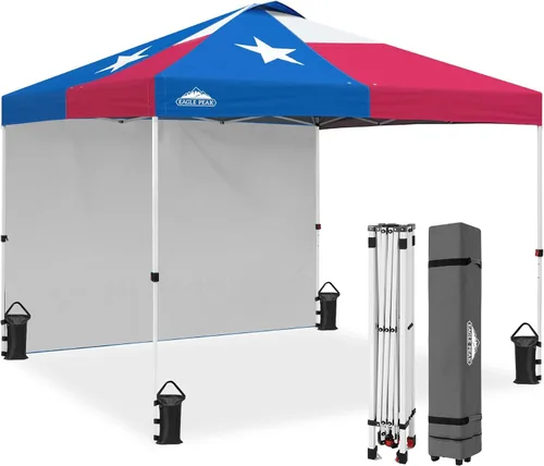 Vista 14 de EAGLE PEAK - Tienda de campaña desplegable con toldo, 1 pared lateral, fácil de montar, tienda para eventos, protección solar para exteriores, bolsa