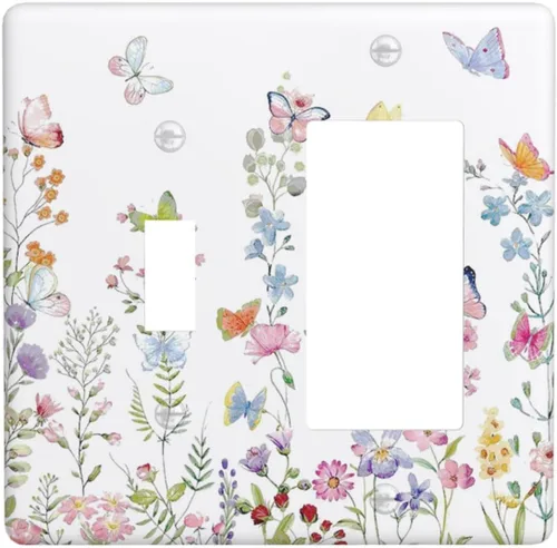 Vista 26 de Taupe Beige Marrón Gris Abstracto Arte 1-Banda Interruptor de Luz Doble de Recepción Placa de Pared Toma Cubiertas Eléctricas Decorativas Modernas