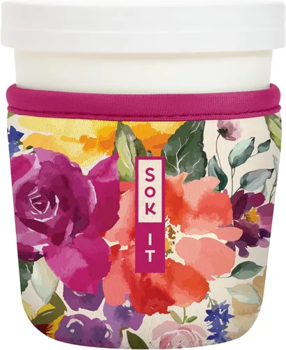 Vista 131 de Sok It IceCreamSok Cubierta de Neopreno Aislante (Floral Abstracto, Pintas de Helado Rectas)
