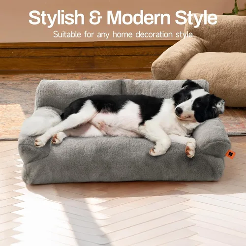 Vista 5 de MEWOOFUN Cama para Gatos de Interior, Camas Lavables para Perros Pequeños y Medianos y Gatos, Sofá Esponjoso para Gatos con Fondo Antideslizante