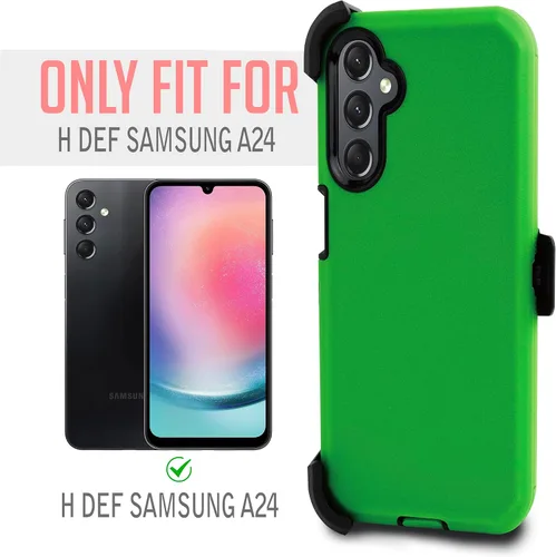 Vista 2 de Funda para Samsung Galaxy A24, funda giratoria de cuerpo completo con clip para cinturón de doble capa, soporte con protector de pantalla integrado