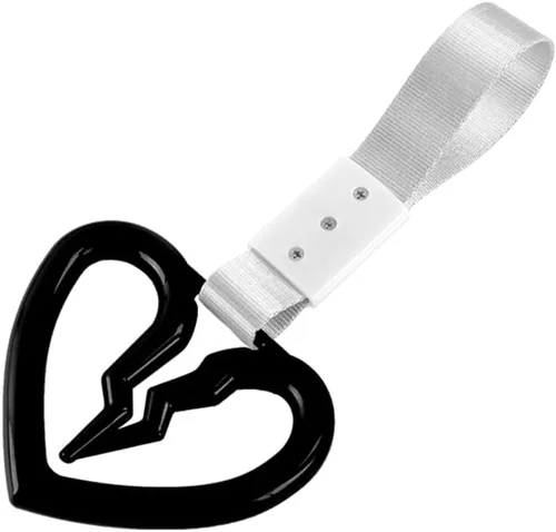 Vista 14 de Q1-TECH, JDM Tsurikawa - Anillo japonés para metro, tren, autobús, mango de coche, correa de mano con mango de corazón roto y correa de mano