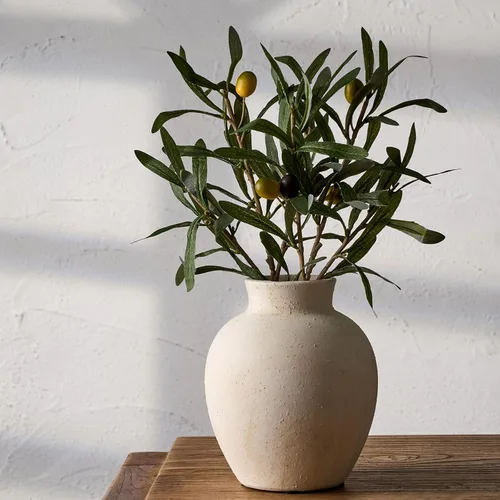 Vista 221 de SIDUCAL Florero decorativo de cerámica Florero rústico de 7.48 pulgadas para decoración del hogar, mesa, sala de estar, baño, escritorio de café