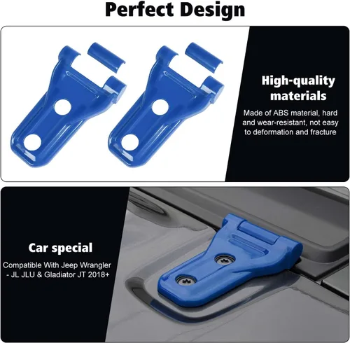 Vista 3 de RT-TCZ Kit de decoración exterior para bisagra de capó para Jeep Wrangler JL JLU y Gladiator JT 2018-2023, azul
