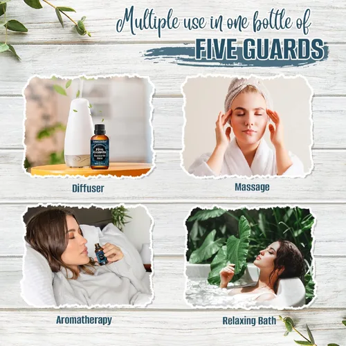 Vista 7 de Mezcla de aceite esencial Five Guards Thieves Synergy, 1,05 onzas, de grado terapéutico 100 % puro, protege la salud