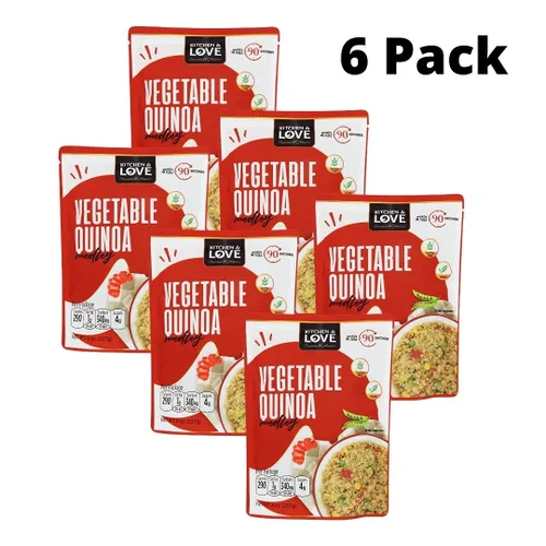 Vista 3 de Kitchen & Love Mezcla de quinua vegetal, precocida, bolsa lista para microondas, estable, sin OMG, sin gluten ni lácteos, a base de plantas, Kosher