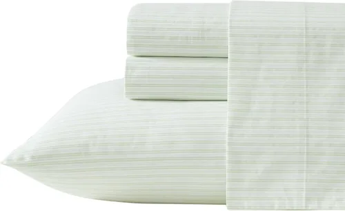 Vista 51 de Laura Ashley - Juego de sábanas individual, ropa de cama de percal de algodón fresca y suave con bolsillos profundos, ligera para comodidad durante