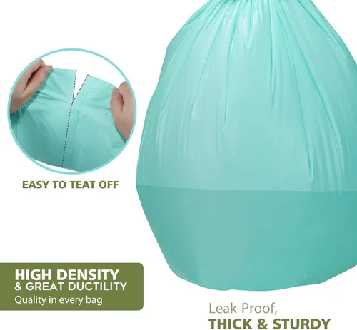 Vista 5 de AYOTEE Bolsas de basura compostables para cocina de 13 galones de alto, 45 bolsas de basura biodegradables, bolsa de basura de 13 galones, bolsa