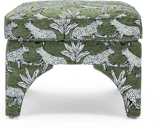 Vista 3 de Tov Furniture Raji Jacquard Otomana (Leopardo Verde Oliva)