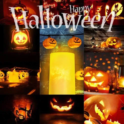 Vista 4 de Luz LED con Efecto de Llama, Lámpara de Llama 4 Modos USB Recargable Luces de Fuego Fogata Interior Farol Decorativo Exterior Lámparas Colgantes