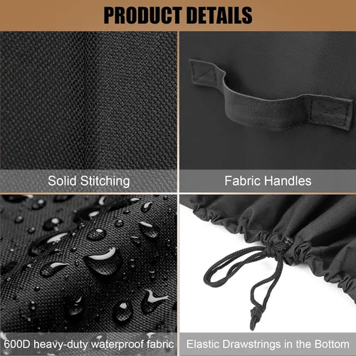 Vista 4 de QuliMetal Funda para ahumador eléctrico Pit Boss Serie 3 – Cubierta para parrillas Pit Boss PBV3G1 Ahumador vertical 600D resistente al agua