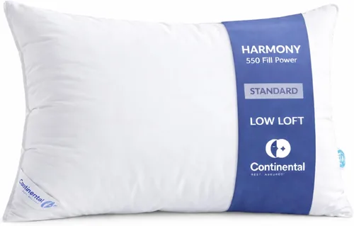 Vista 23 de Continental Bedding Harmony White Goose Down Pillow 550 Fill Power Medium Loft 100% algodón 300 hilos Shell tamaño estándar 1 paquete fabricado