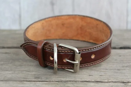 Vista 4 de Flower, Nectar, Honey, Honey Bee, Honeycomb, Adjustable Leather Collar, Padded Leather Dog Collar, Handmade 3D Genuine Leather Dog Collar, Airbrush