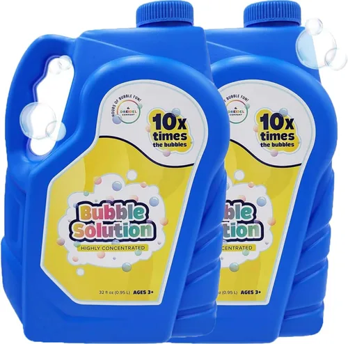 Dreidel Company - Recambio de solución de burbujas, líquido no tóxico de 32 onzas para máquinas de burbujas, pistolas, varitas y juguetes para