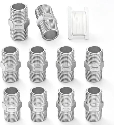 Vista 19 de TAISHER 10 pezones hexagonales 316L, montaje de tubería 3/8 "macho NPT