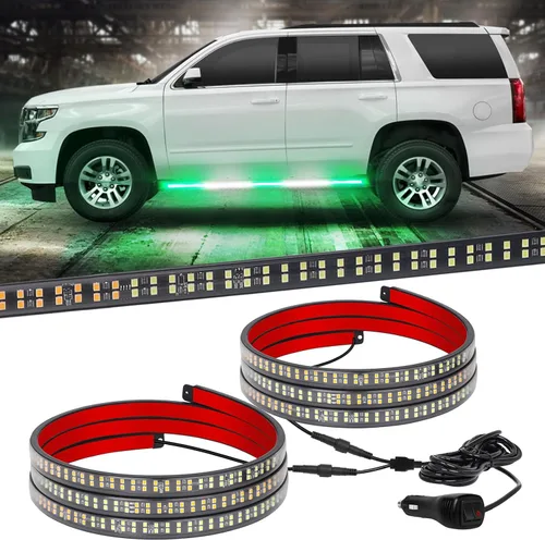 Vista 8 de XRIDONSEN 2 tiras de luces estroboscópicas ámbar de 60 pulgadas, 720 luces LED para estribo, luces intermitentes de advertencia de peligro