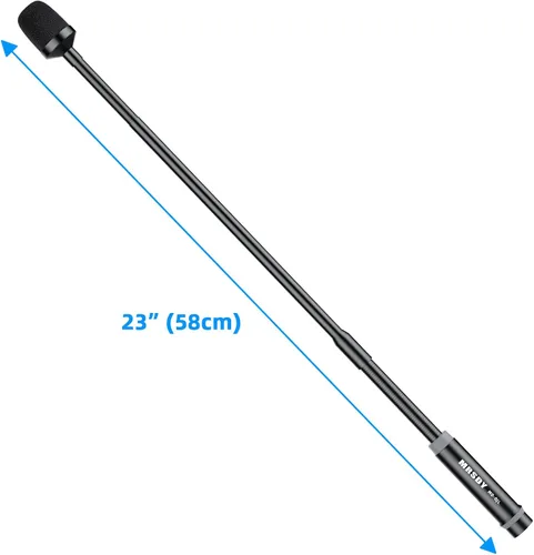 Vista 3 de MRSDY Micrófono de cuello de cisne, micrófono DJ de 23 pulgadas para mezclador de audio, micrófono dinámico profesional XLR con cable, micrófono