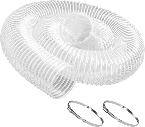 Vista 11 de Qucship Manguera de Recolección de Polvo de PVC Resistente de 2-1/2 pulgadas x 10 pies, Resistente a Pinchazos, Manguera Flexible de Humos de PVC