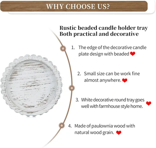 Vista 9 de Hanobe Portavelas para velas de pilar: juego de 3 portavelas de madera rústica de granja, soporte de vela encalado para centros de mesa, chimenea