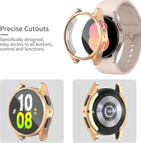 Vista 4 de RICHONE [Pack de 10 unidades] Compatible con Samsung Galaxy Watch FE 4/5 de 40 mm, funda protectora de pantalla de TPU suave con marco