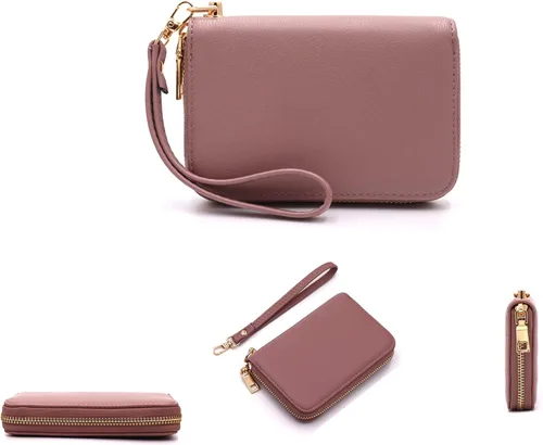 Vista 3 de LOVESOME Cartera pequeña con cremallera alrededor de la muñeca para mujer