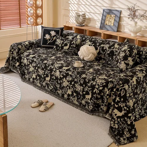 Vista 24 de ROOMLIFE Leopard Couch Cover Boho Sofa Covers for 3 Cushion Couch Washable, Furniture Protector Sofa Couch Cover for Dogs, Soft Breathable Sofa