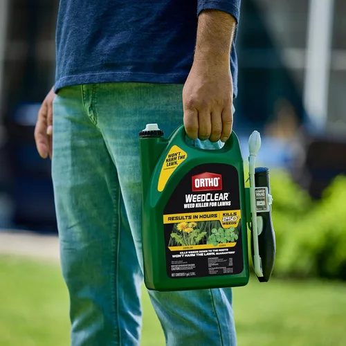 Vista 2 de Ortho WeedClear herbicida para césped con Comfort Wand, mata más de 250 malas hierbas incluyendo diente de león y trébol, 1 galón.