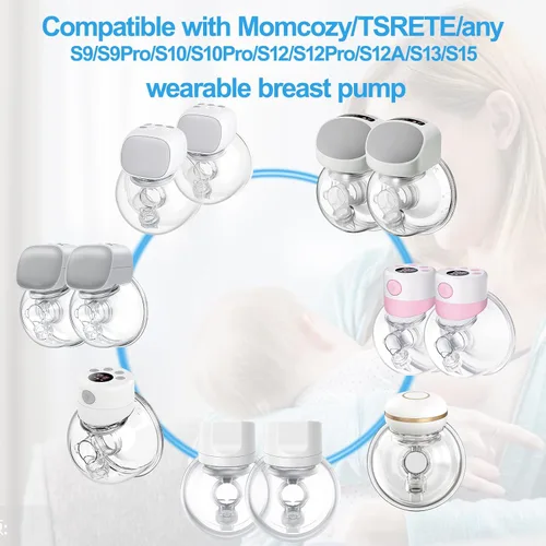 Vista 4 de Juome 6 piezas de insertos de brida de 0.669 in compatibles con el extractor de leche portátil Momcozy S12 Pro/S9 Pro/S12/S9